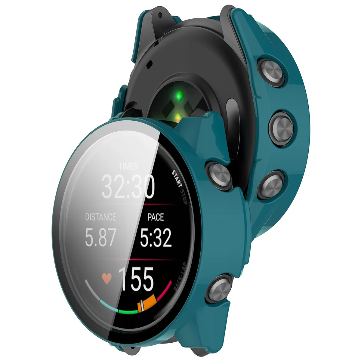 Etui z wbudowanym szkłem Bizon Case Watch Adamo do Garmin Forerunner 70 / 170 / 170 Music