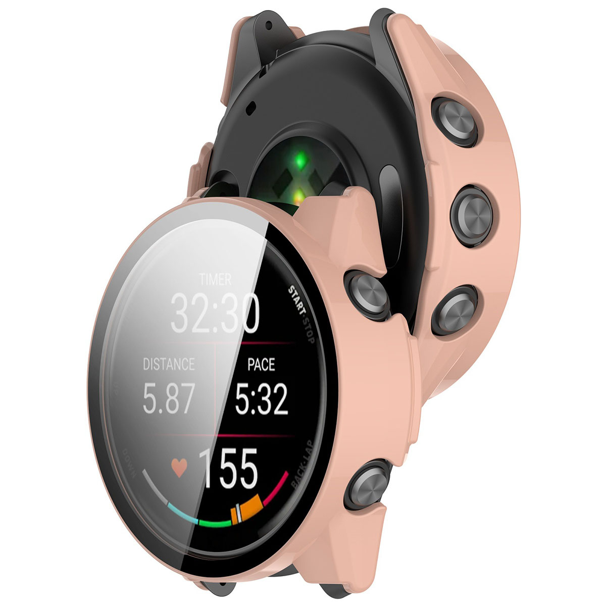 Etui z wbudowanym szkłem Bizon Case Watch Adamo do Garmin Forerunner 70 / 170 / 170 Music