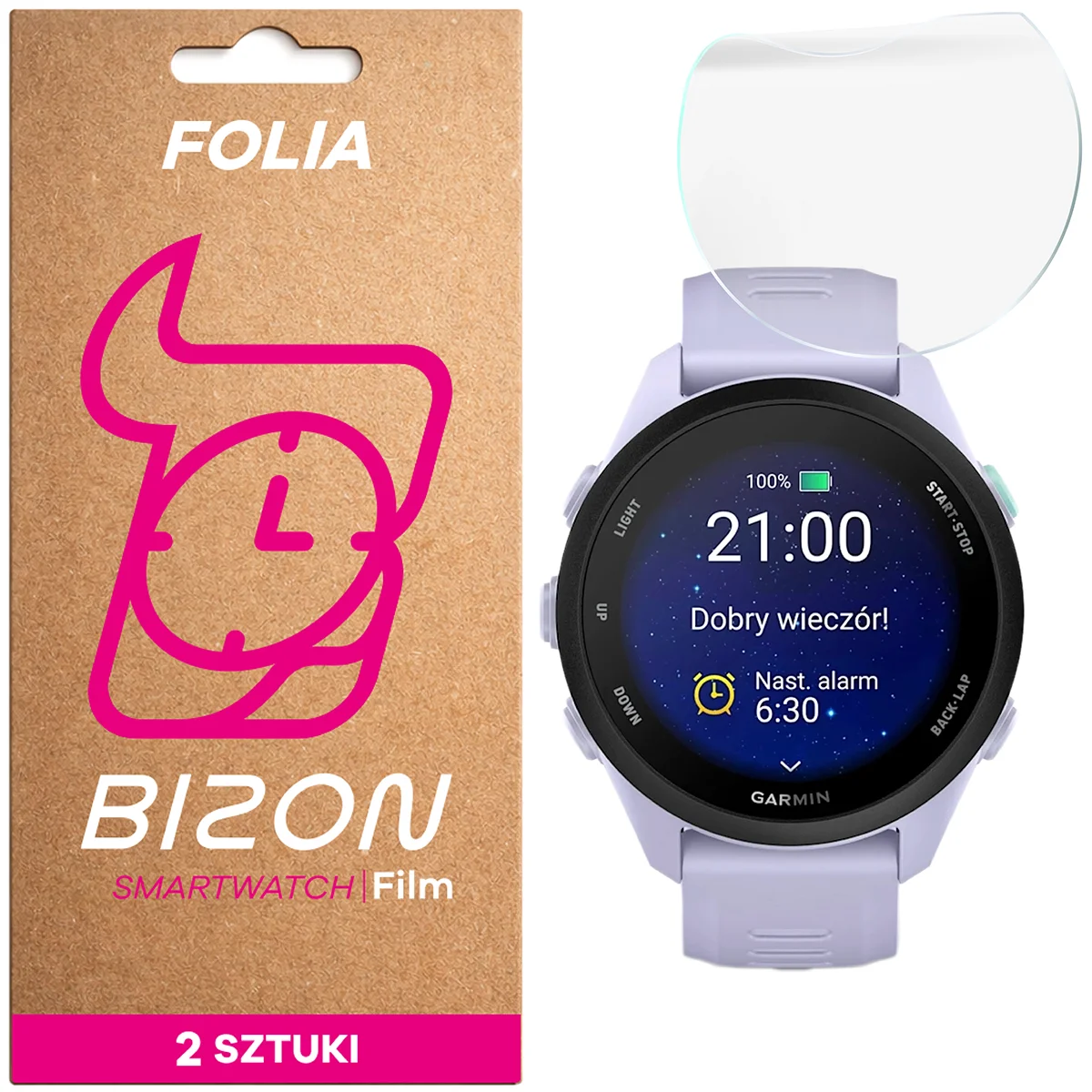 Folia hydrożelowa Bizon Watch Film Hydrogel Duo dla Garmin Forerunner 70 / 170 / 170 Music