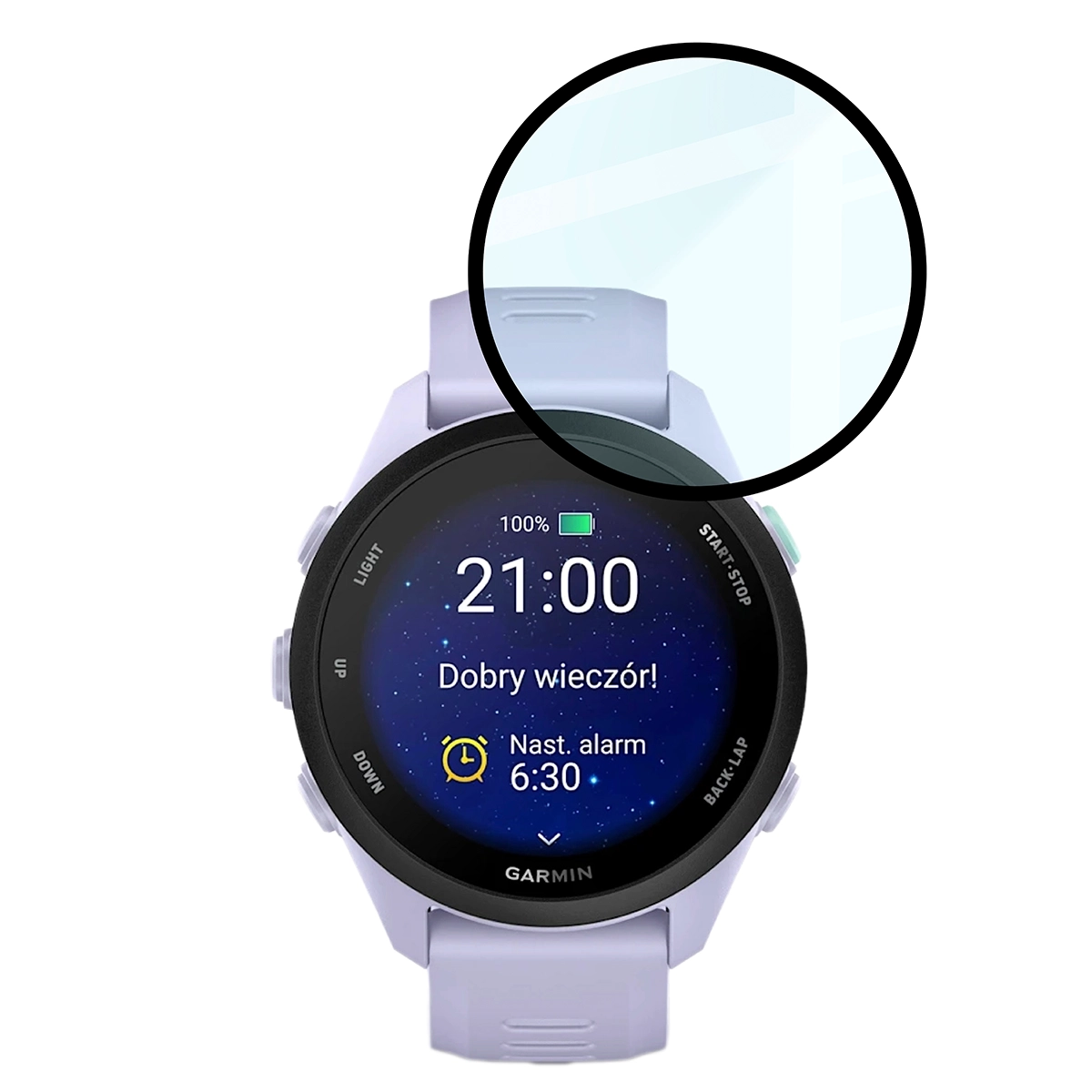 Szkło hybrydowe na smartwatch Bizon Glass Watch Edge dla Garmin Forerunner 70 / 170 / 170 Music