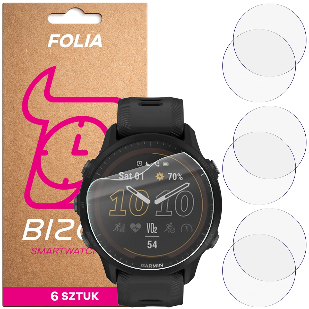 Folia hydrożelowa Bizon Watch Film HydroFlex dla Garmin Forerunner 955 Solar