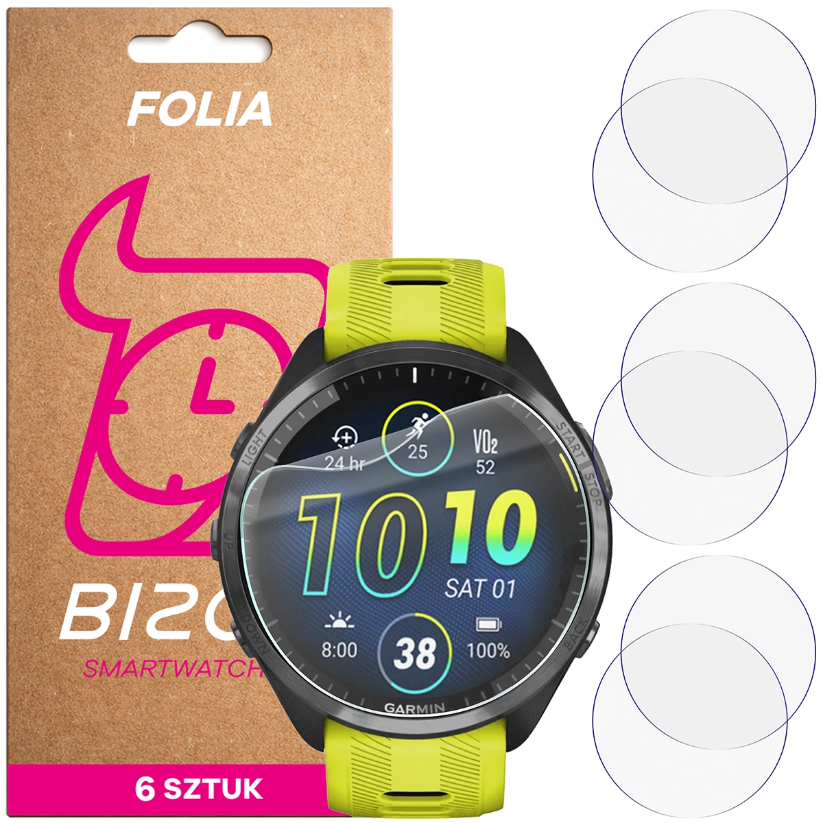Folia hydrożelowa Bizon Watch Film HydroFlex dla Garmin Forerunner 965