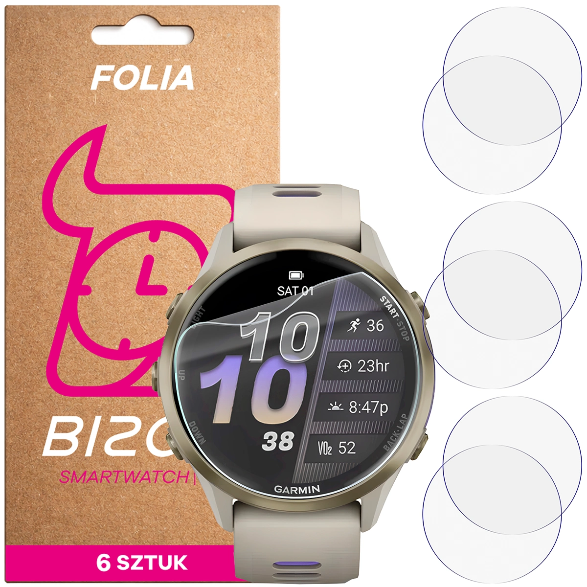 Folia hydrożelowa Bizon Watch Film HydroFlex dla Garmin Forerunner 970