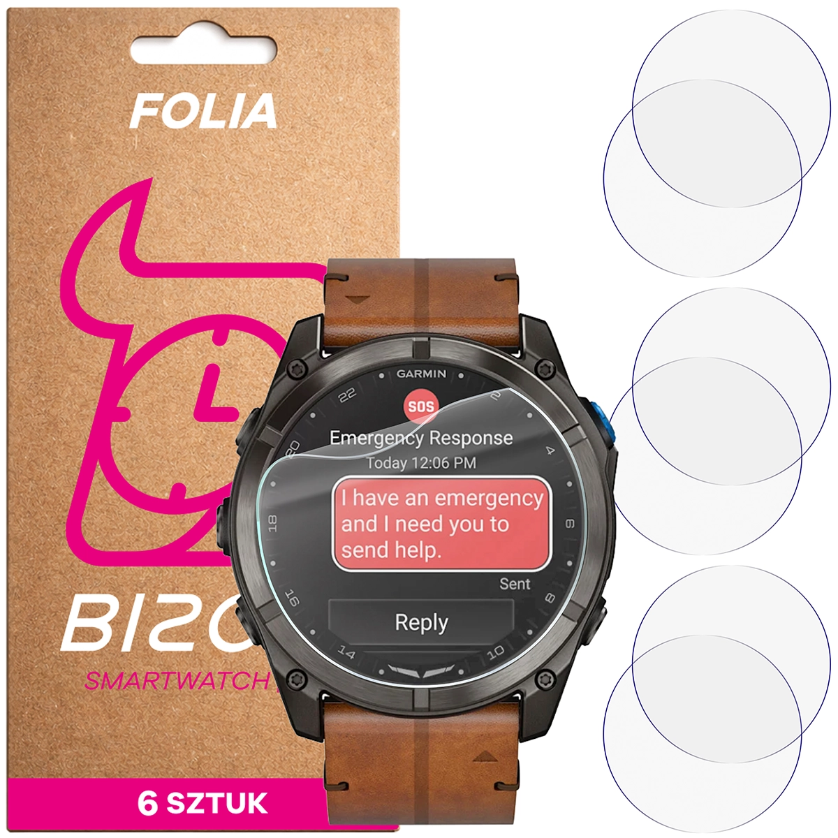 Folia hydrożelowa Bizon Watch Film HydroFlex dla Garmin D2 Mach 2 Pro