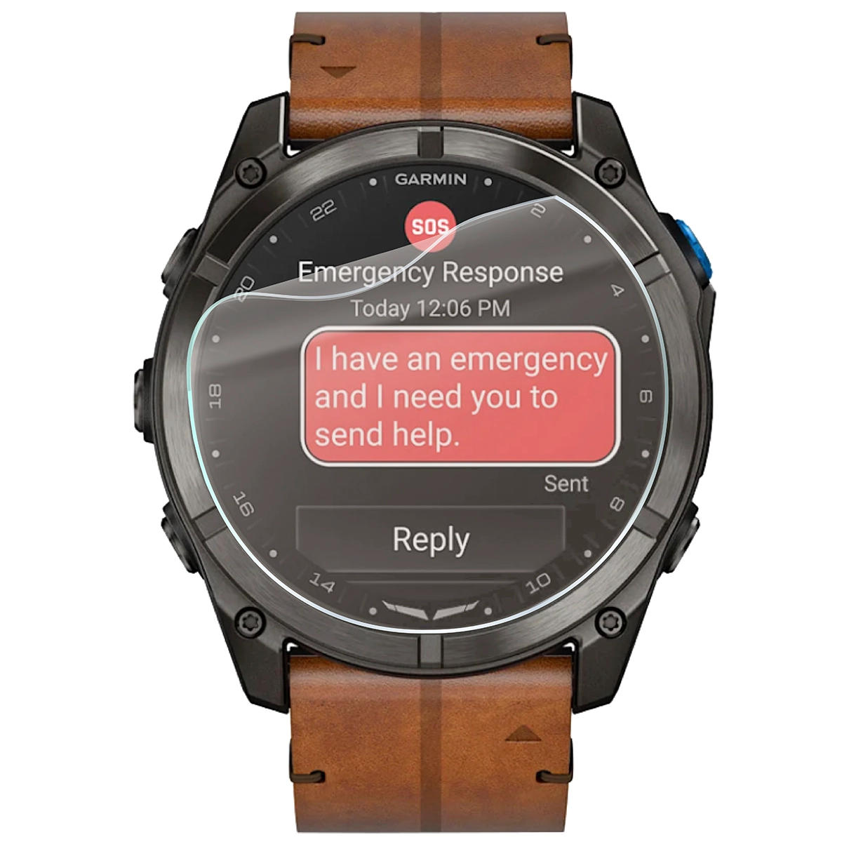 Smartwatch z nałożoną folią ochronną Bizon Watch Film Matte Duo do Garmin D2 Mach 2 Pro