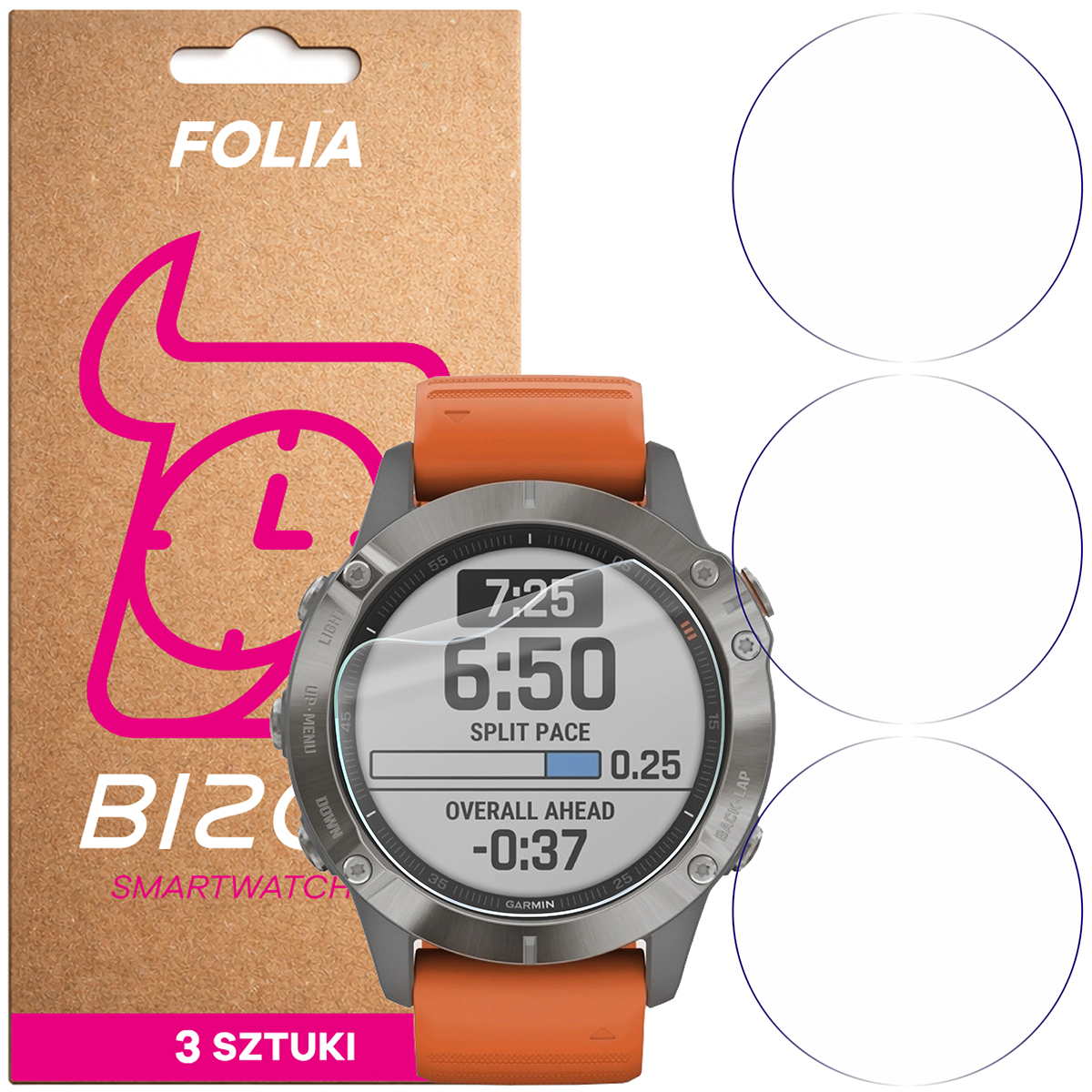 Folia hydrożelowa Bizon Watch Film HydroFlex dla Garmin Fenix 6 / 6 Pro 47 mm