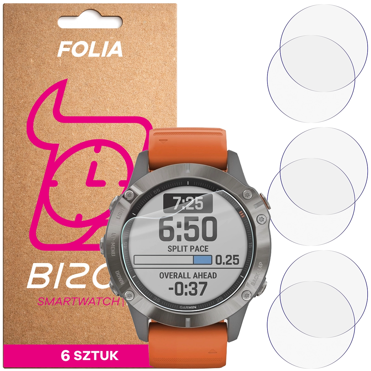 Folia hydrożelowa Bizon Watch Film HydroFlex dla Garmin Fenix 6 / 6 Pro 47 mm