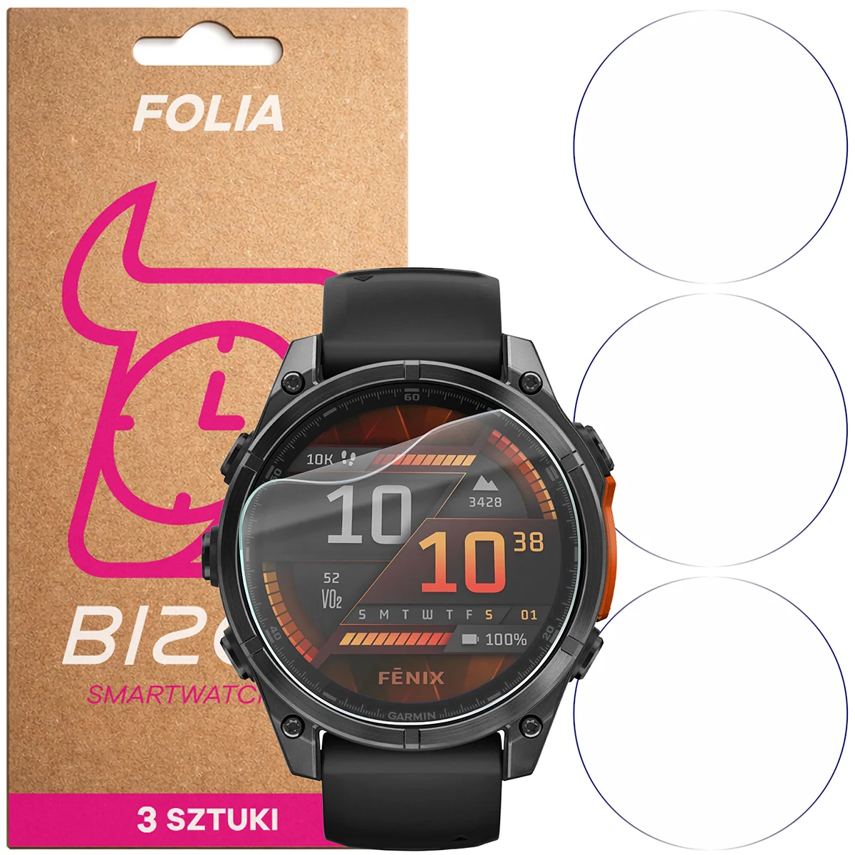 Folia hydrożelowa Bizon Watch Film HydroFlex dla Garmin Fenix 8 AMOLED 47 mm
