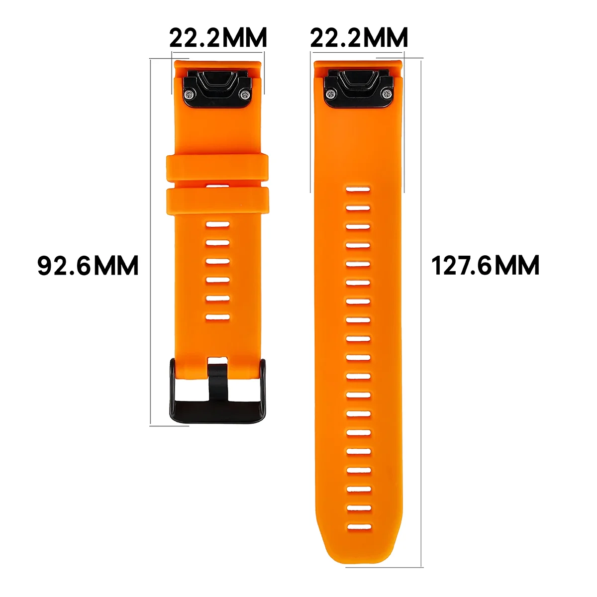 Wymiary Paska Bizon Strap Watch Silicone Plus do Garmin QuickFit 22 mm