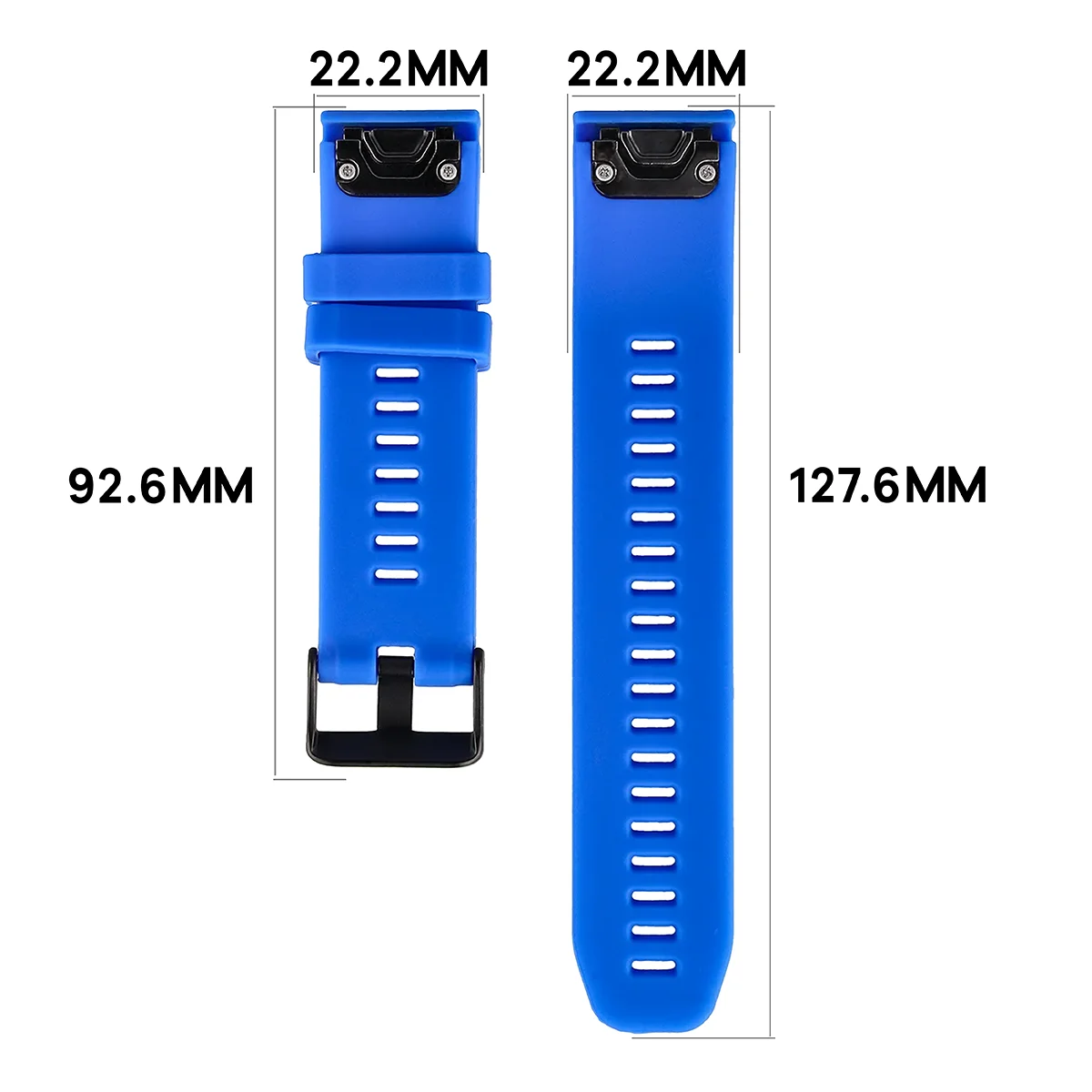 Wymiary Paska Bizon Strap Watch Silicone Plus do Garmin QuickFit 22 mm