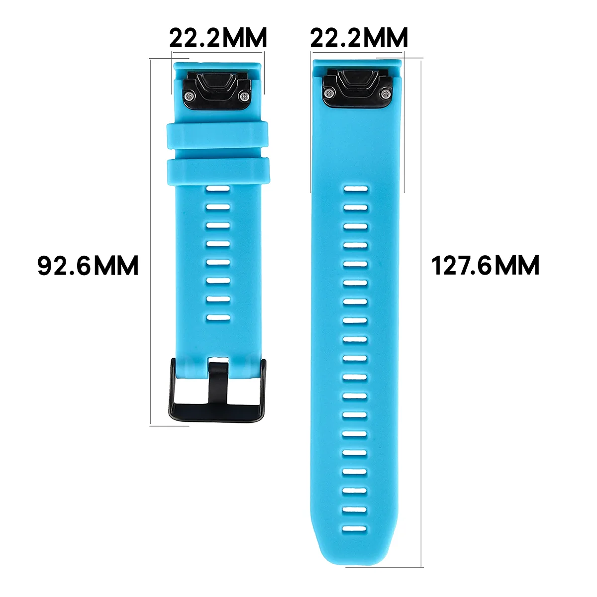 Wymiary Paska Bizon Strap Watch Silicone Plus do Garmin QuickFit 22 mm