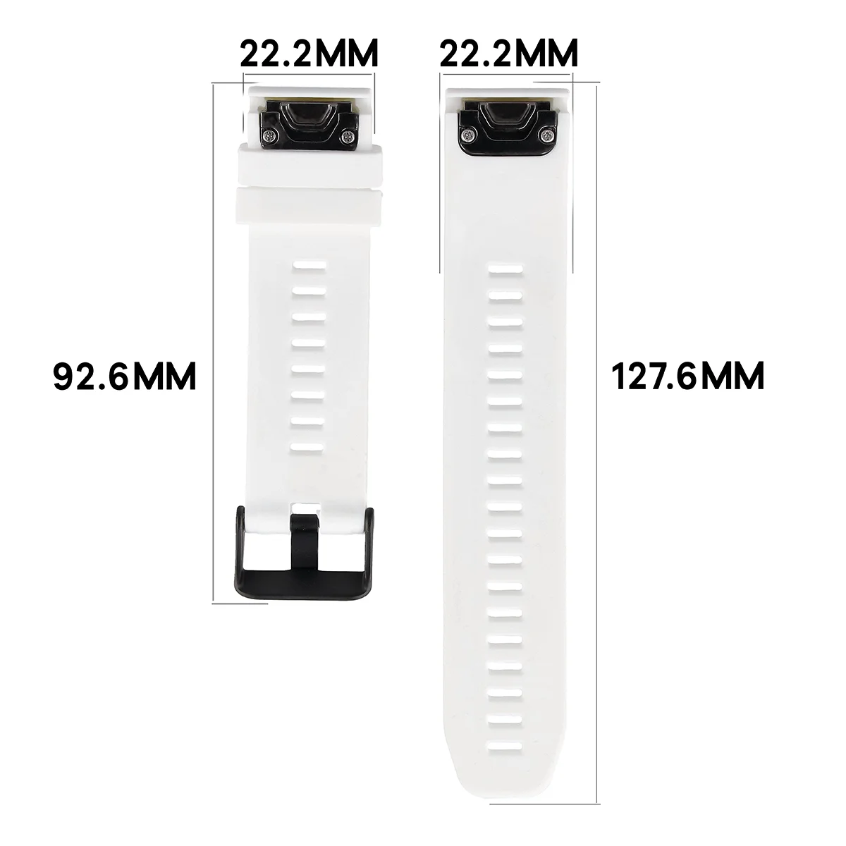 Wymiary Paska Bizon Strap Watch Silicone Plus do Garmin QuickFit 22 mm