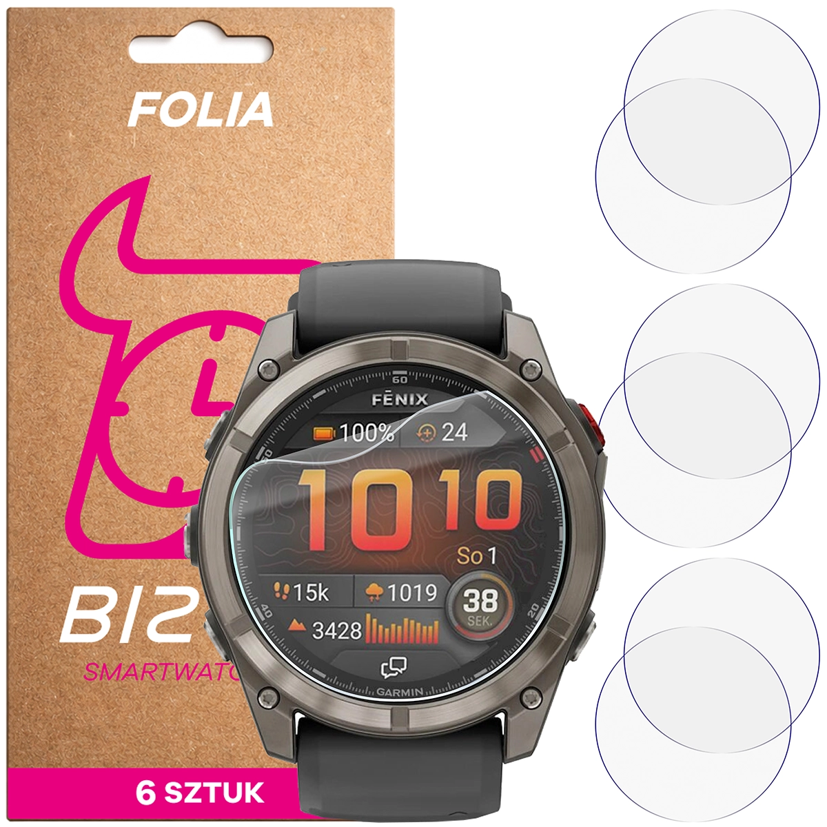 Folia hydrożelowa Bizon Watch Film HydroFlex dla Garmin Fenix 8 Pro AMOLED 51 mm