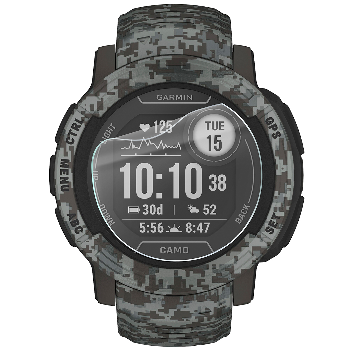 Folia hydrożelowa Bizon Watch Film HydroFlex do Garmin Instinct 2X Solar na zegarku