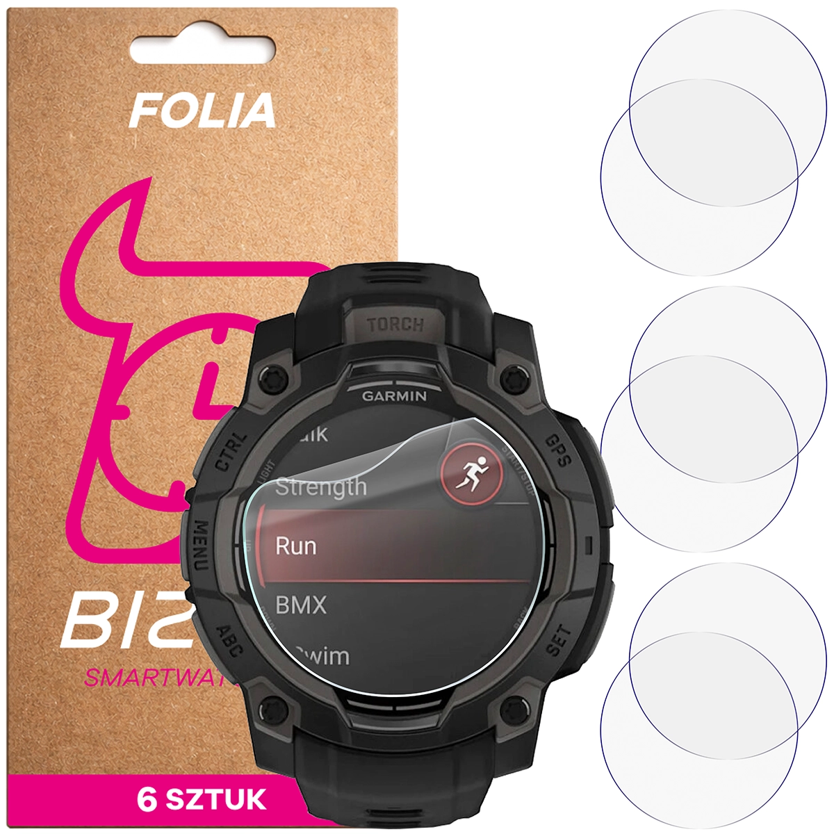 Folia hydrożelowa Bizon Watch Film HydroFlex dla Garmin Instinct 3 45 mm AMOLED