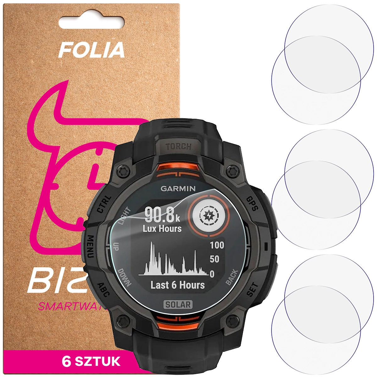 Folia hydrożelowa Bizon Watch Film HydroFlex dla Garmin Instinct 3 45 mm Solar