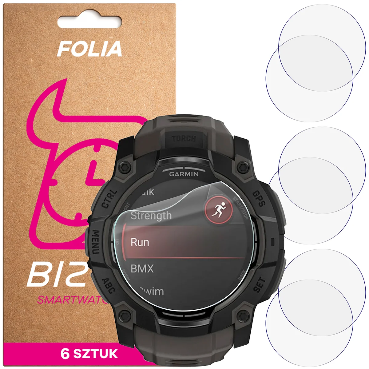 Folia hydrożelowa Bizon Watch Film HydroFlex dla Garmin Instinct 3 50 mm AMOLED