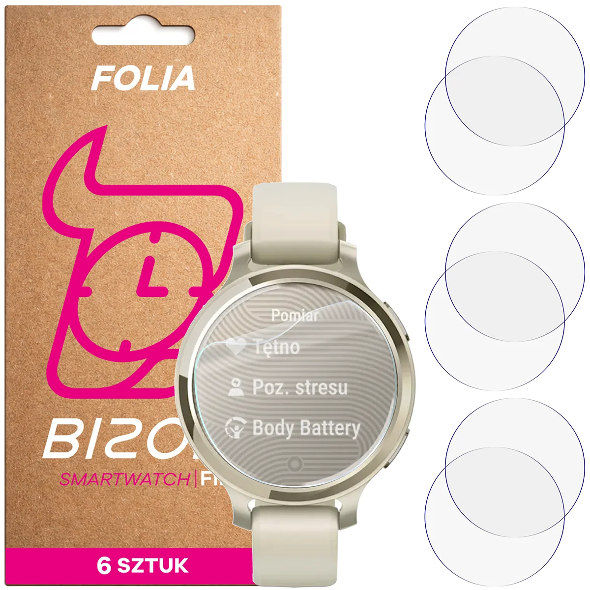 Folia hydrożelowa Bizon Watch Film HydroFlex dla Garmin Lily 2 Active