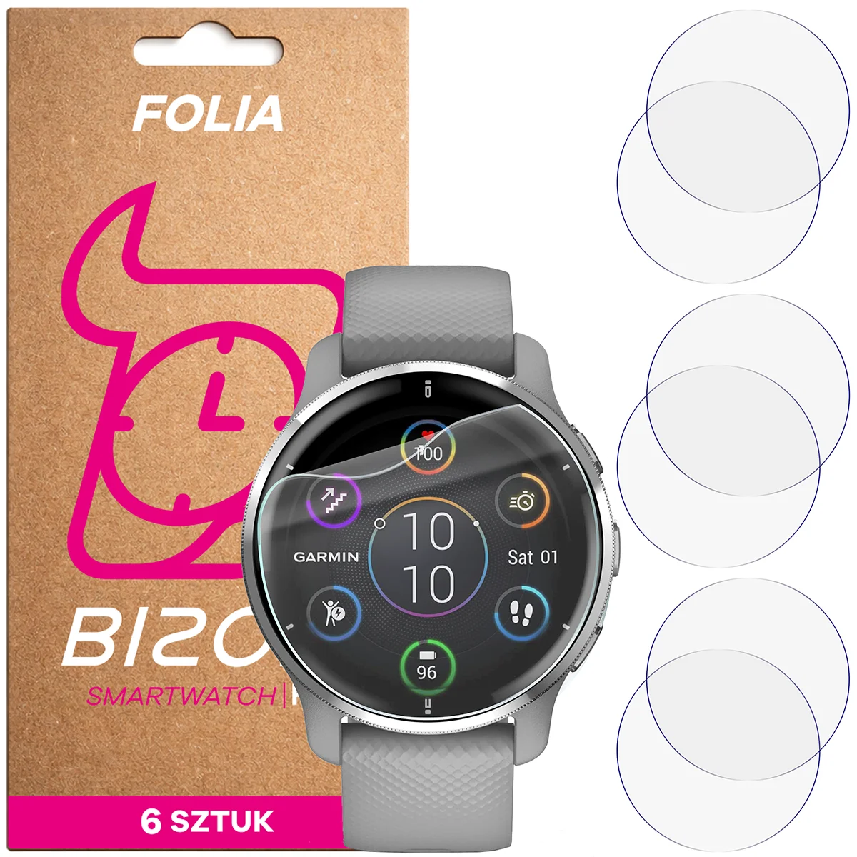 Folia hydrożelowa Bizon Watch Film HydroFlex dla Garmin Venu 2 Plus