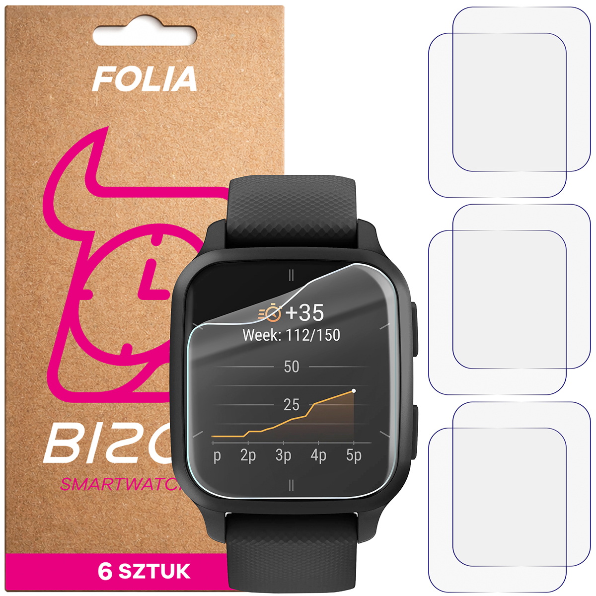 Folia hydrożelowa Bizon Watch Film HydroFlex dla Garmin Venu Sq 2