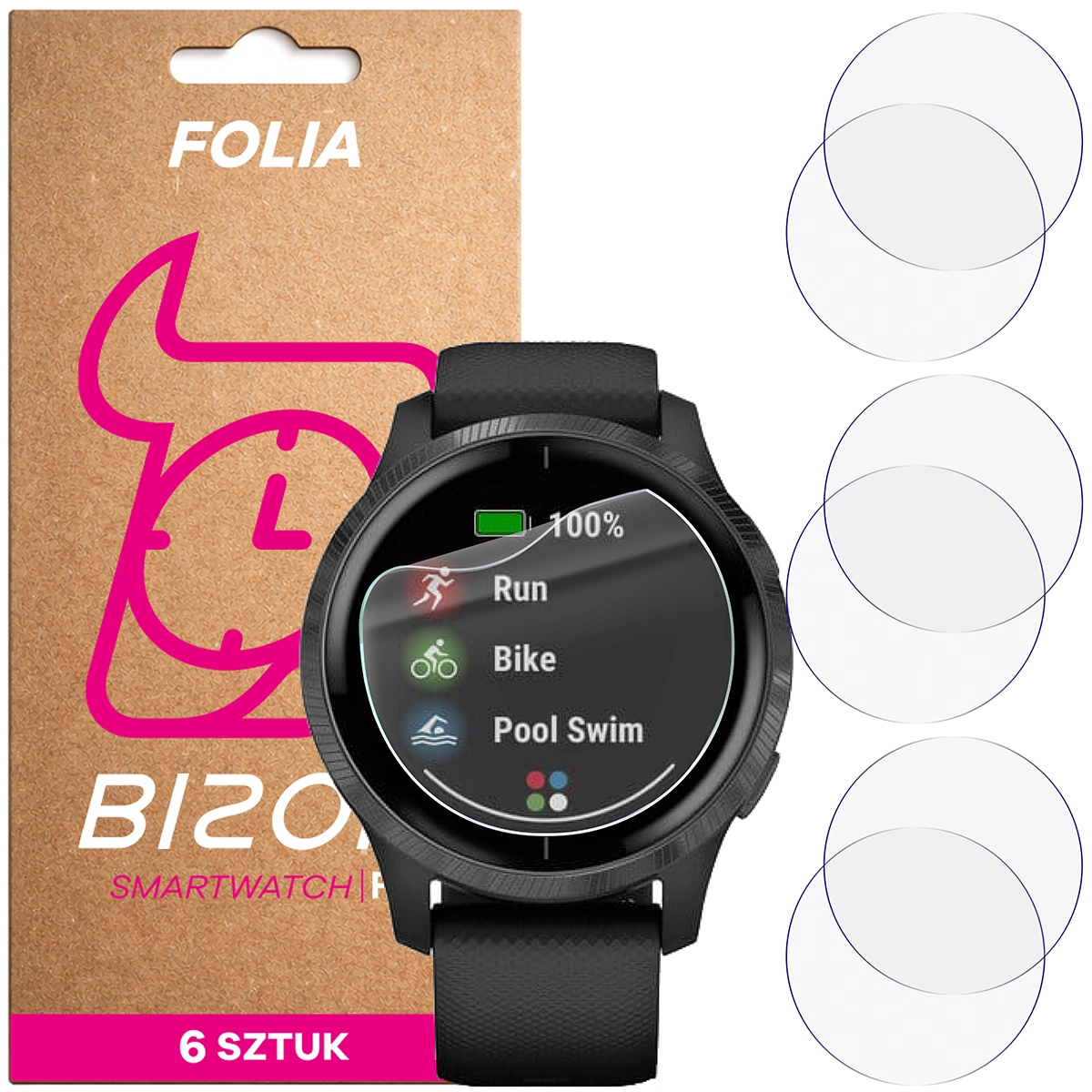 Folia hydrożelowa Bizon Watch Film HydroFlex dla Garmin Venu