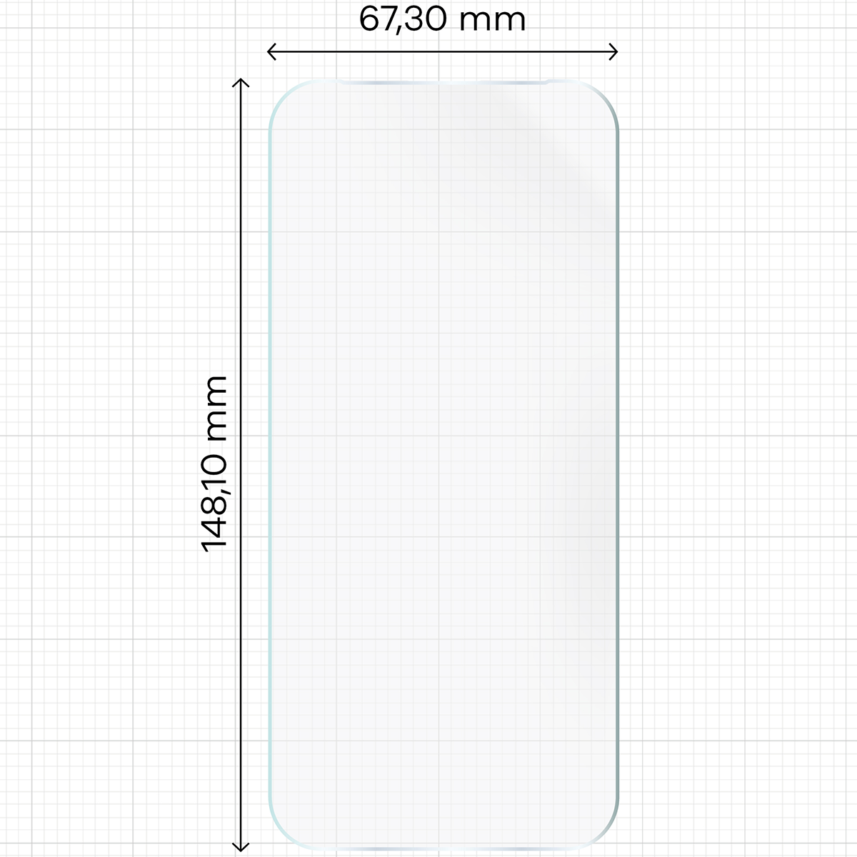 Miarka z wymiarami folii hydrożelowej Bizon Film Hydrogel Front Duo do Google Pixel 10a