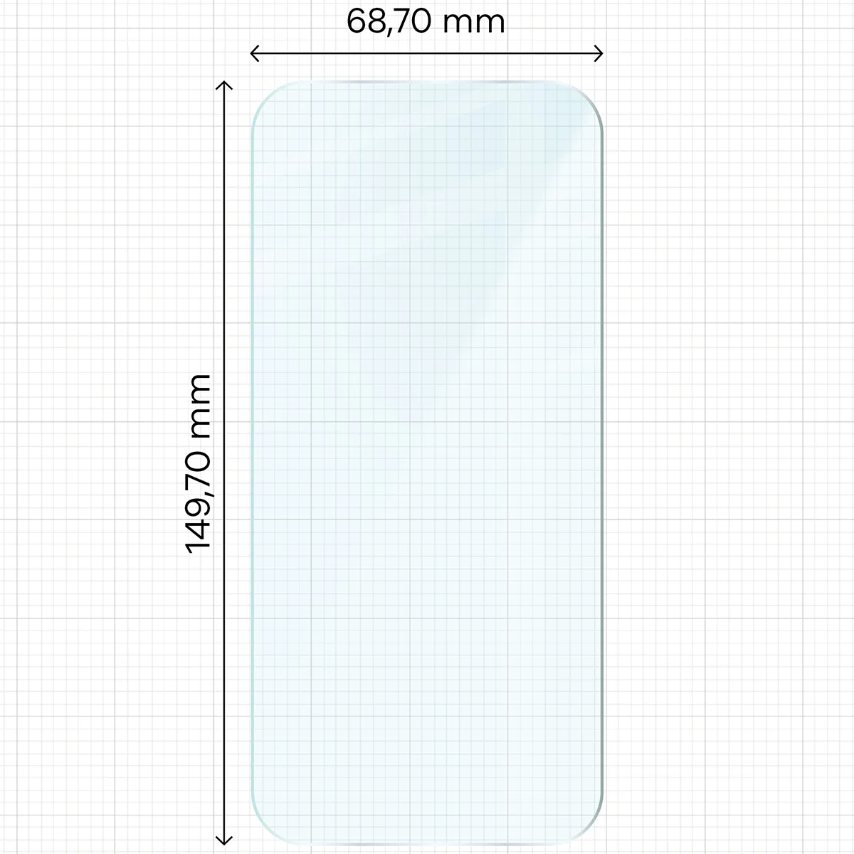 Miarka z wymiarami szkła hartowanego Bizon Glass Clear Pack do Google Pixel 10a