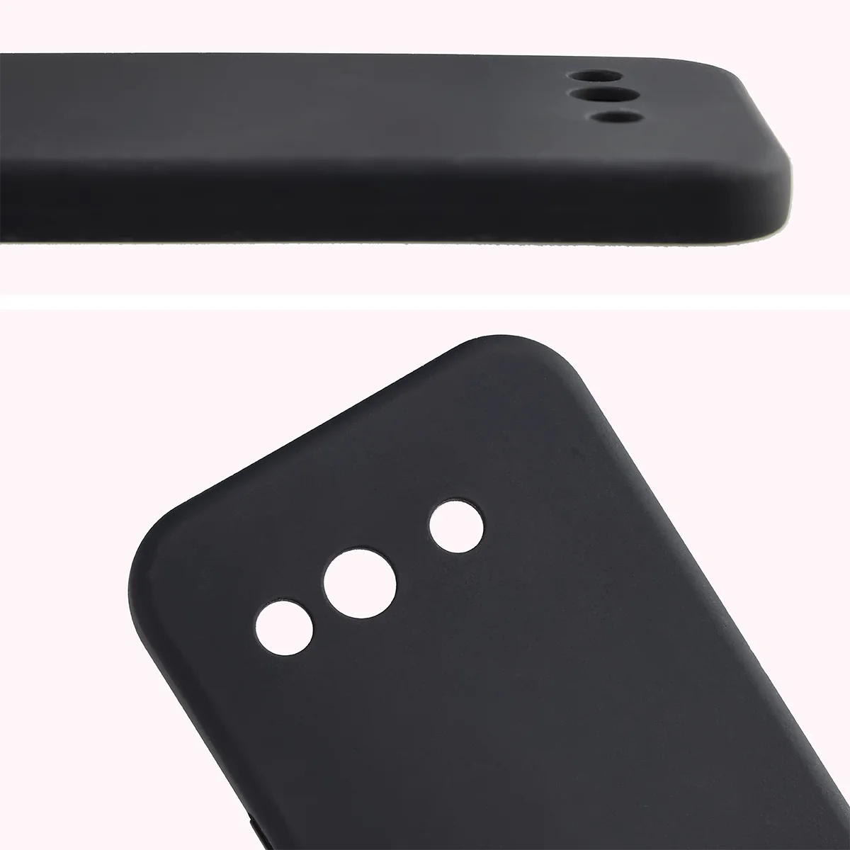Zbliżenie na wycięcia na obiektywy w etui Bizon Soft Case do Google Pixel 10a