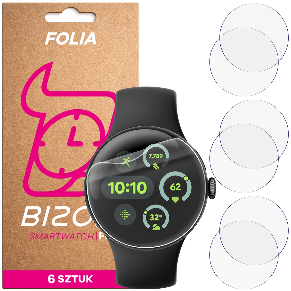 Folia hydrożelowa Bizon Watch Film HydroFlex dla Google Pixel Watch 3 45 mm