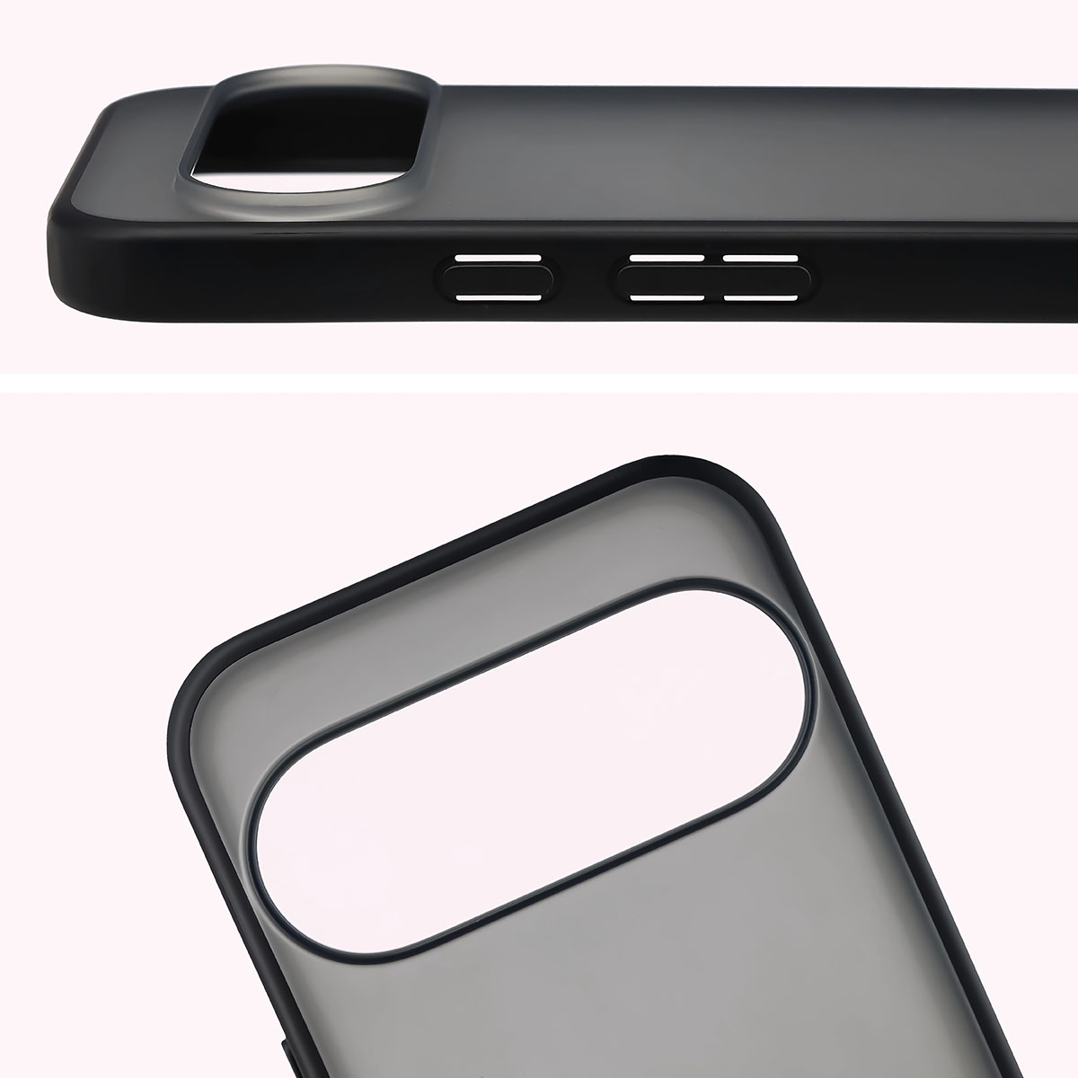 Pełne wycięcie i podwyższone krawędzie aparatu w etui Bizon Case Angelo do Google Pixel 11 Pro XL / 10 Pro XL