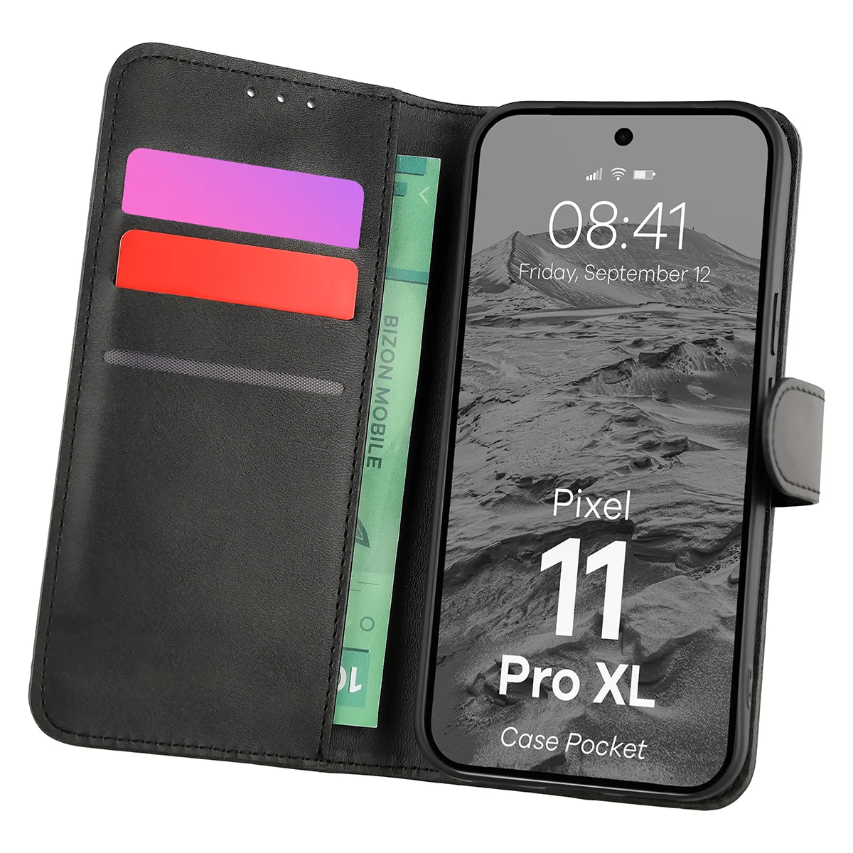 Etui z klapką z miejscem na karty Bizon Case Pocket do Google Pixel 11 Pro XL