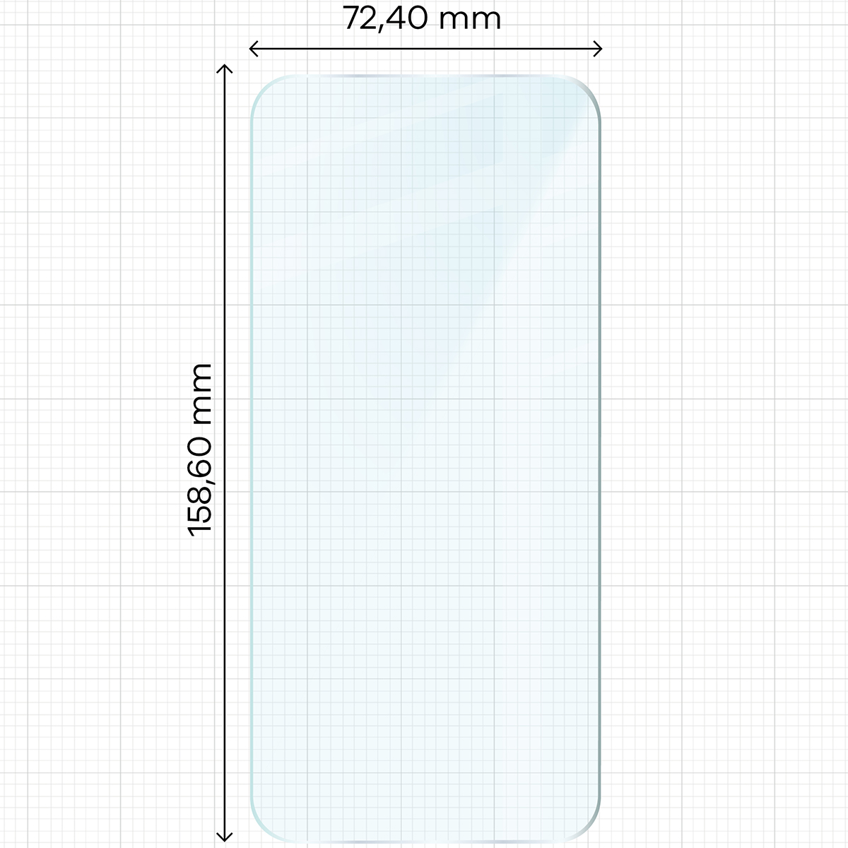 Miarka z wymiarami szkła hartowanego Bizon Glass Clear Pack do Google Pixel 11 Pro XL