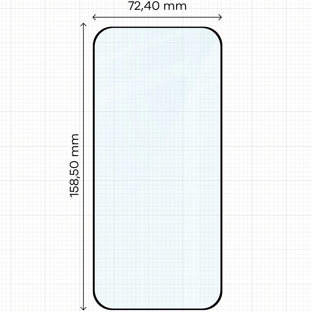 Miarka z wymiarami szkła hartowanego Bizon Glass Edge do Google Pixel 11 Pro XL