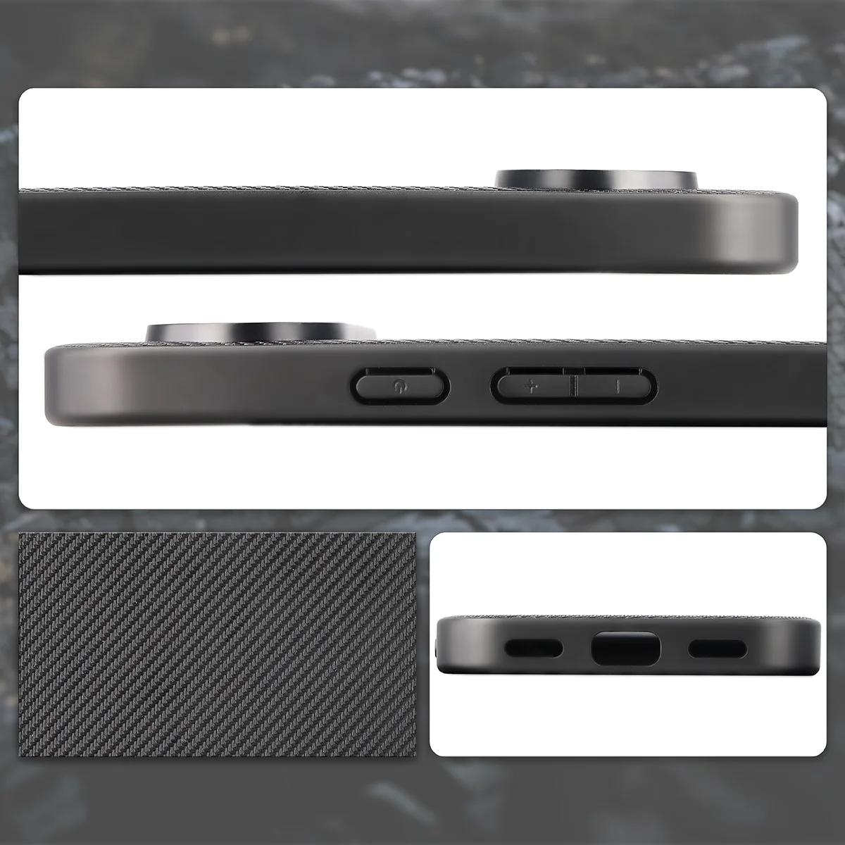 Wycięcia, zintegrowane osłony i struktura etui Bizon Case CarbO do Google Pixel 11 Pro