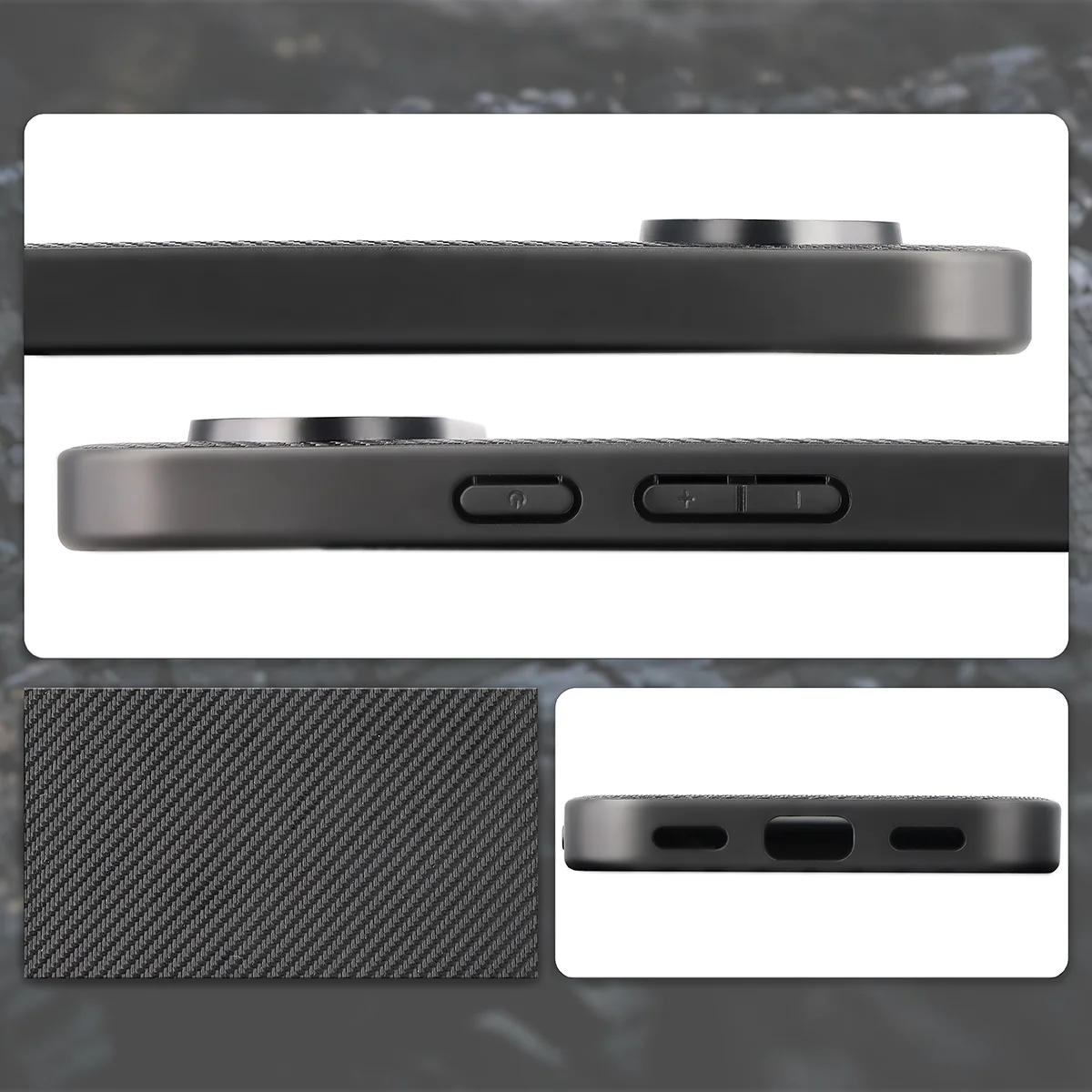 Wycięcia, zintegrowane osłony i struktura etui Bizon Case CarbO do Google Pixel 11 Pro