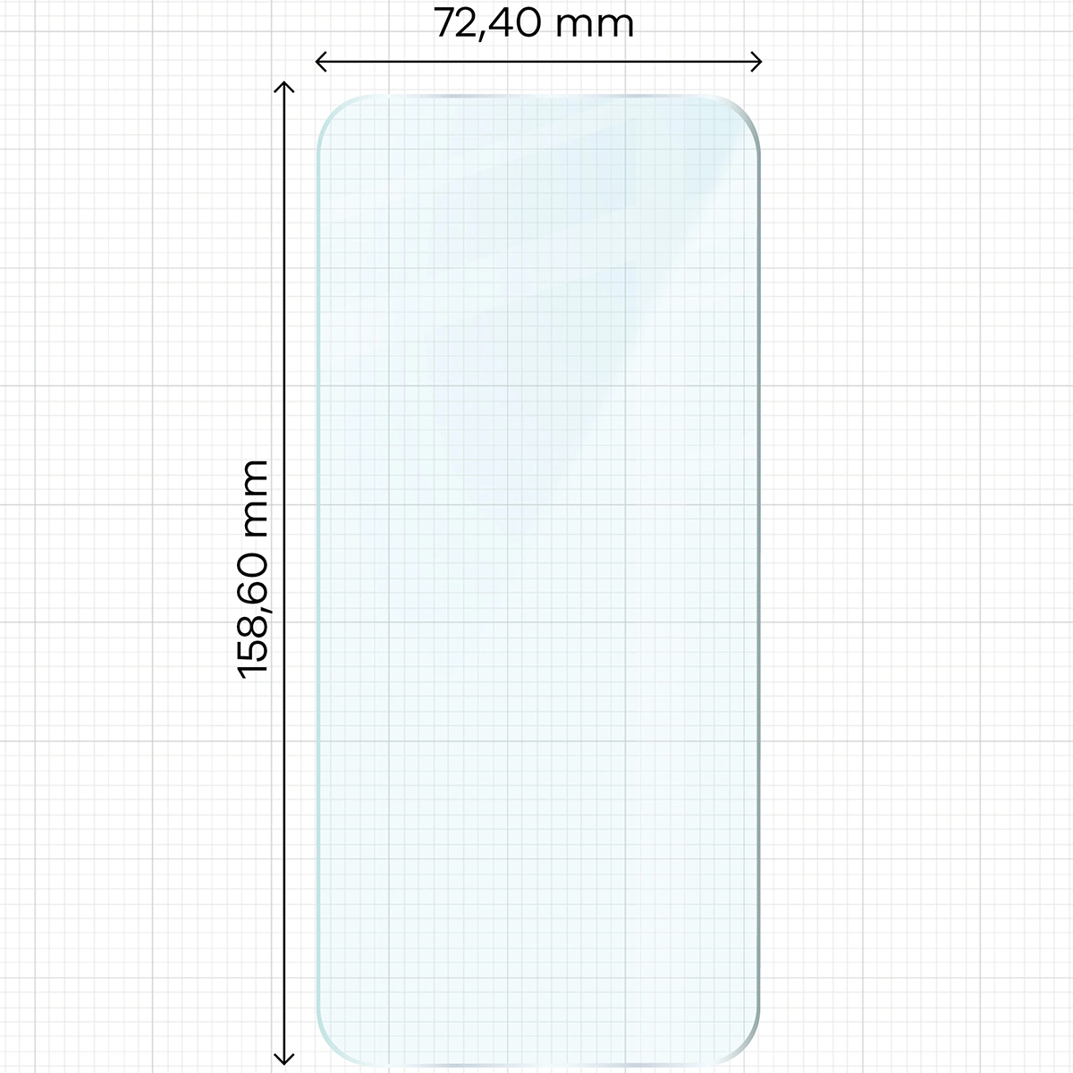Miarka z wymiarami szkła hartowanego Bizon Glass Clear Pack do Google Pixel 11 Pro