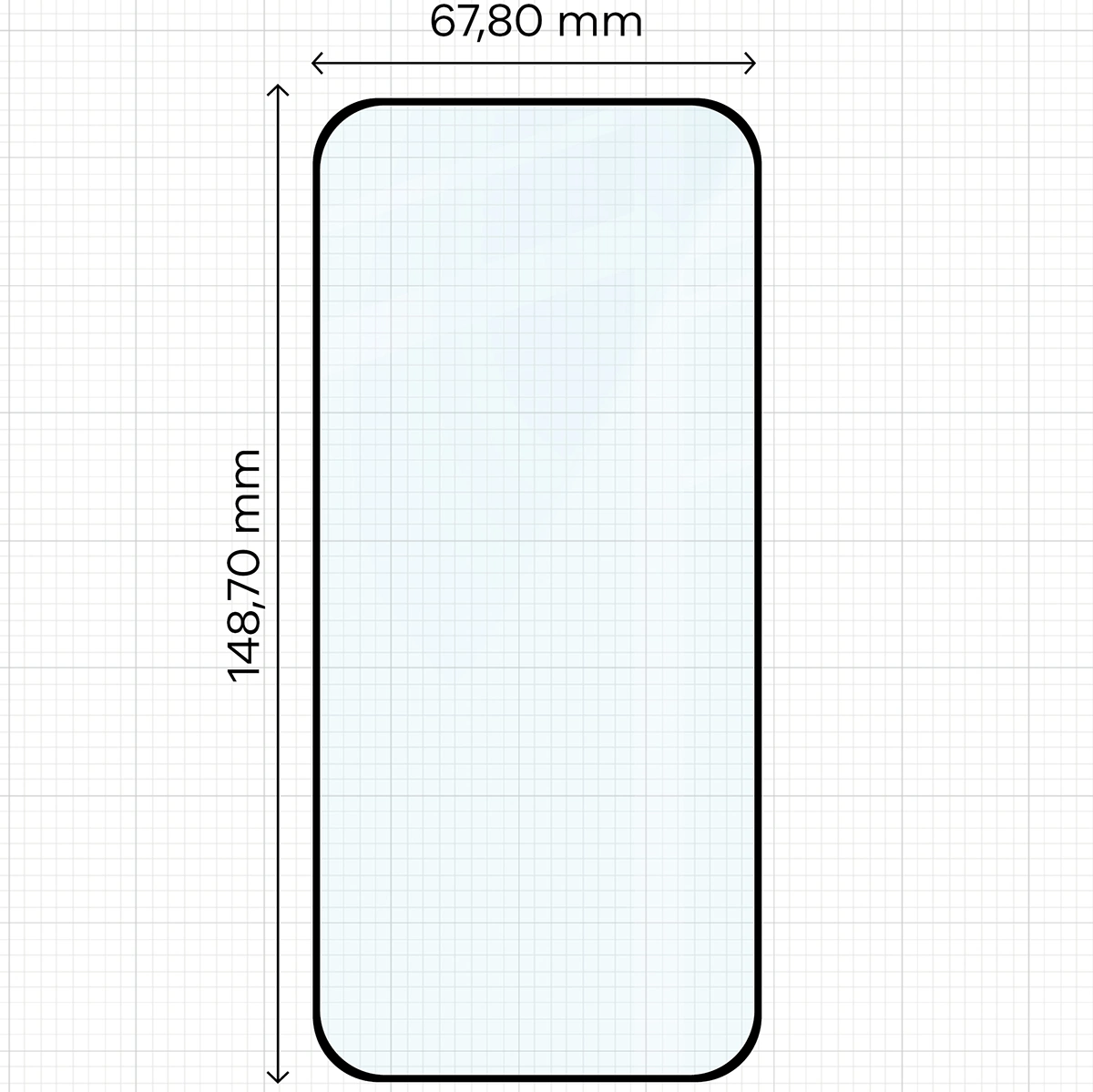 Miarka z wymiarami szkła hartowanego Bizon Glass Edge do Google Pixel 11 Pro