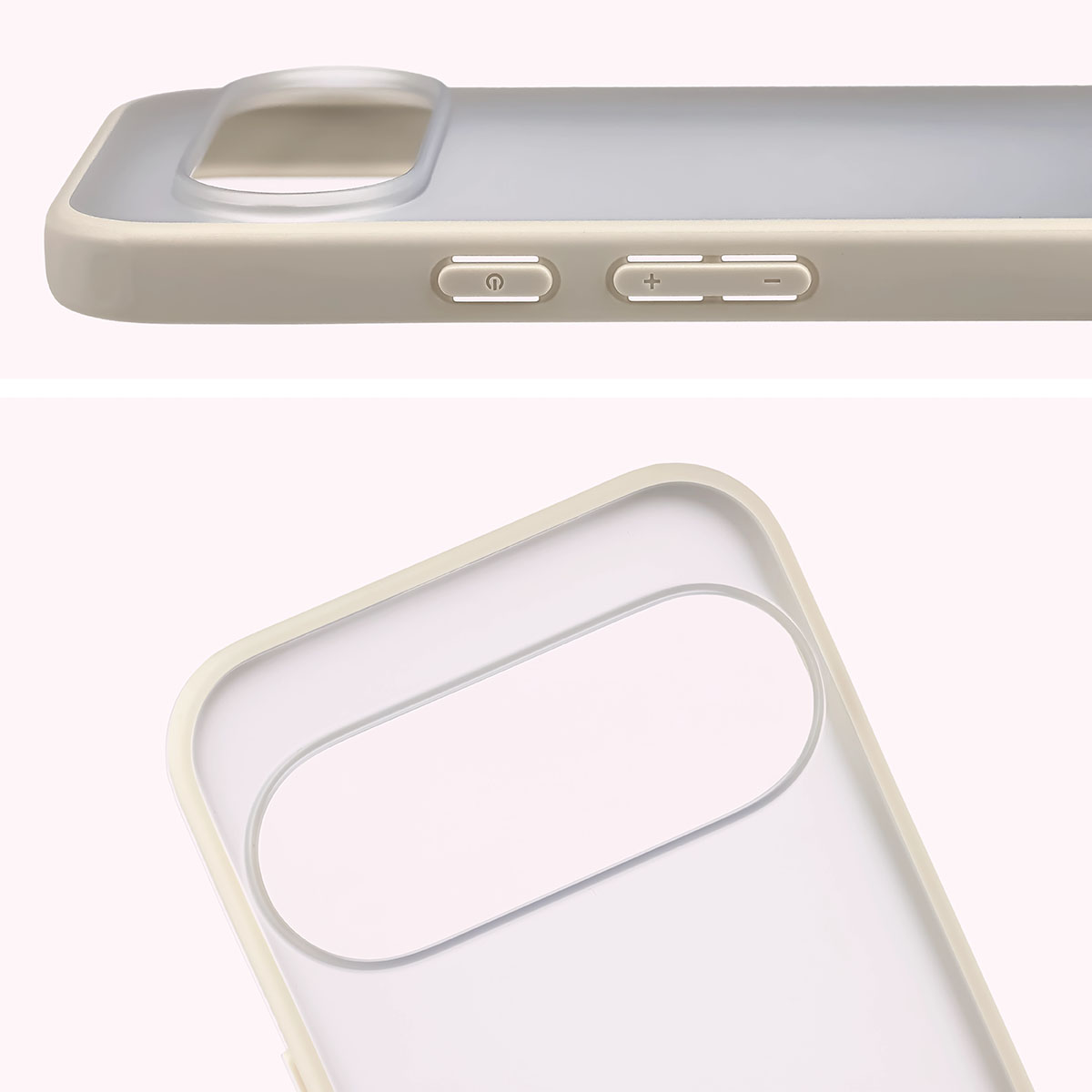 Pełne wycięcie i podwyższone krawędzie aparatu w etui Bizon Case Angelo do Google Pixel 11 / 11Pro / 10 / 10 Pro