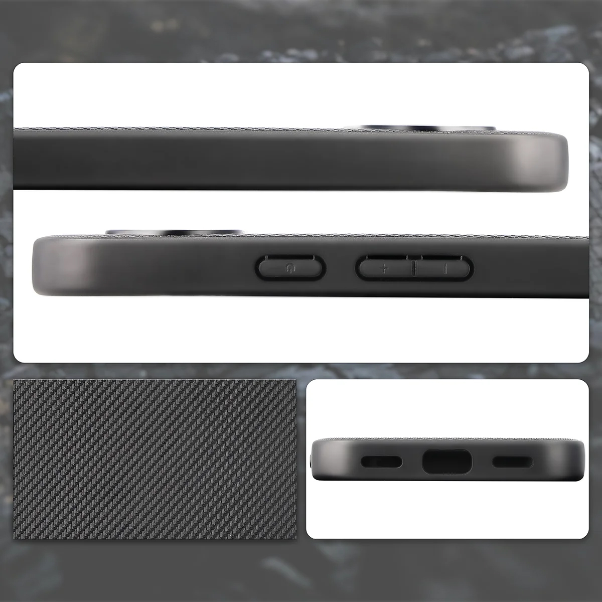 Wycięcia, zintegrowane osłony i struktura etui Bizon Case CarbO do Google Pixel 11