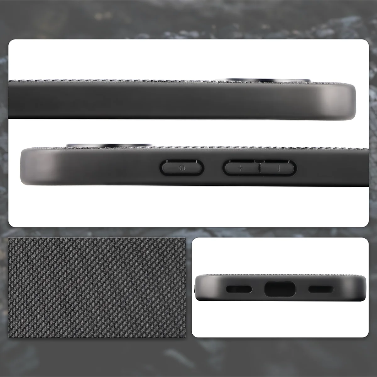 Wycięcia, zintegrowane osłony i struktura etui Bizon Case CarbO do Google Pixel 11