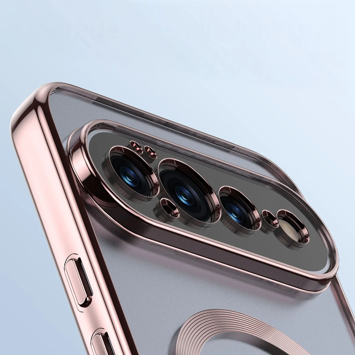 Zbliżenie na wbudowaną ochronę aparatu w Bizon Case EduardO do Google Pixel 11