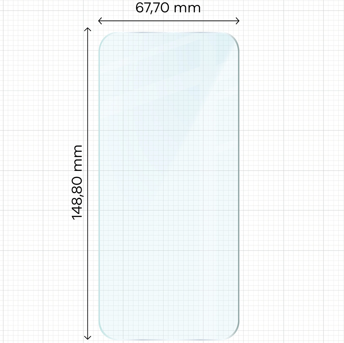 Miarka z wymiarami szkła hartowanego Bizon Glass Clear Pack do Google Pixel 11