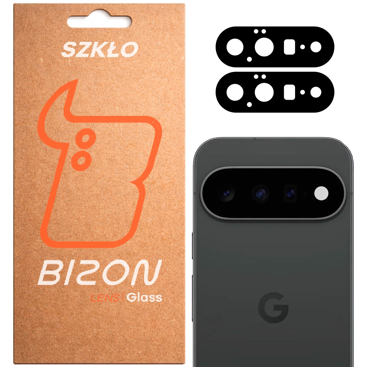 Pudełko i 2 sztuki szkła na aparat Bizon Glass Lens do Google Pixel 11