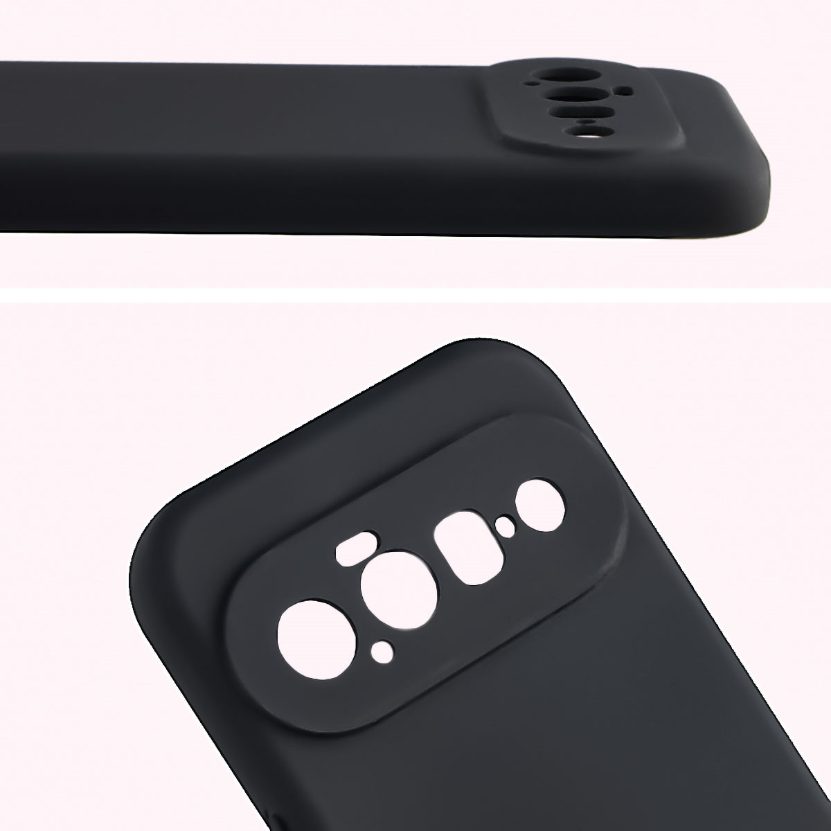 Zbliżenie na wycięcia na obiektywy w etui Bizon Soft Case do Google Pixel 11