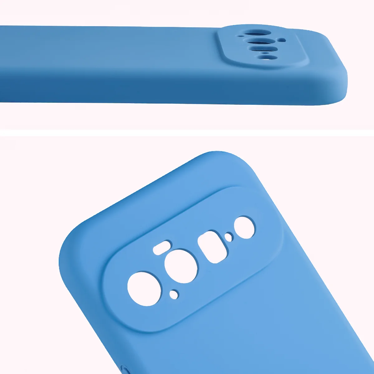 Zbliżenie na wycięcia na obiektywy w etui Bizon Soft Case do Google Pixel 11