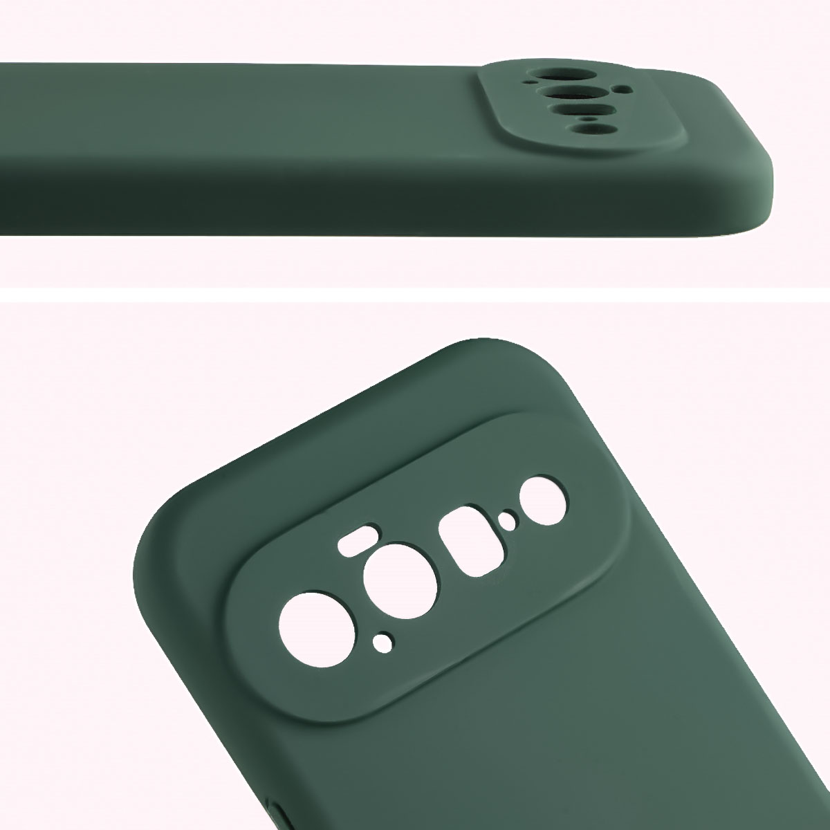 Zbliżenie na wycięcia na obiektywy w etui Bizon Soft Case do Google Pixel 11