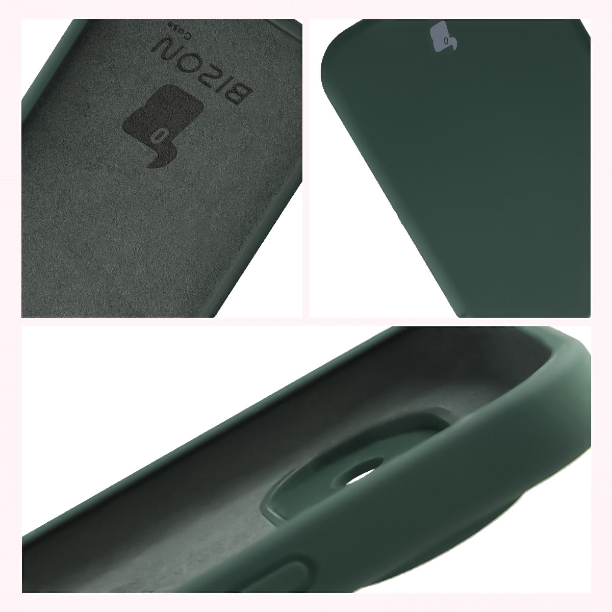 Konstrukcja etui Bizon Soft Case: zintegrowane osłony, podwyższone krawędzie i wyściółka z mikrofibry do Google Pixel 11