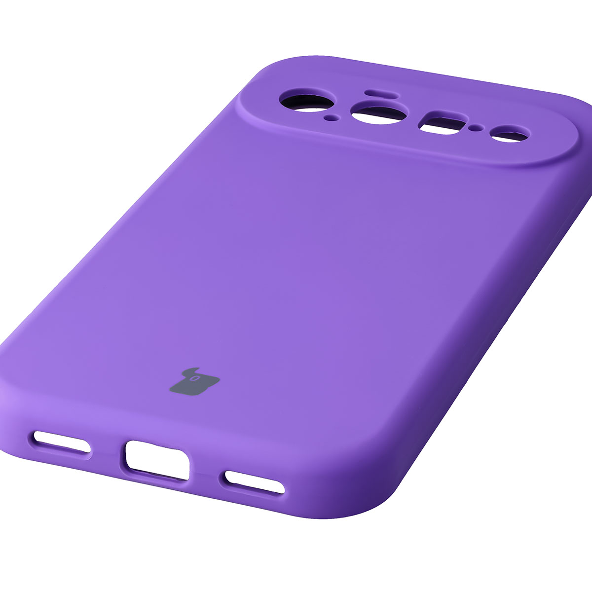 Zbliżenie na precyzyjne wycięcia i możliwość ładowania indukcyjnego w etui Bizon Soft Case do Google Pixel 11