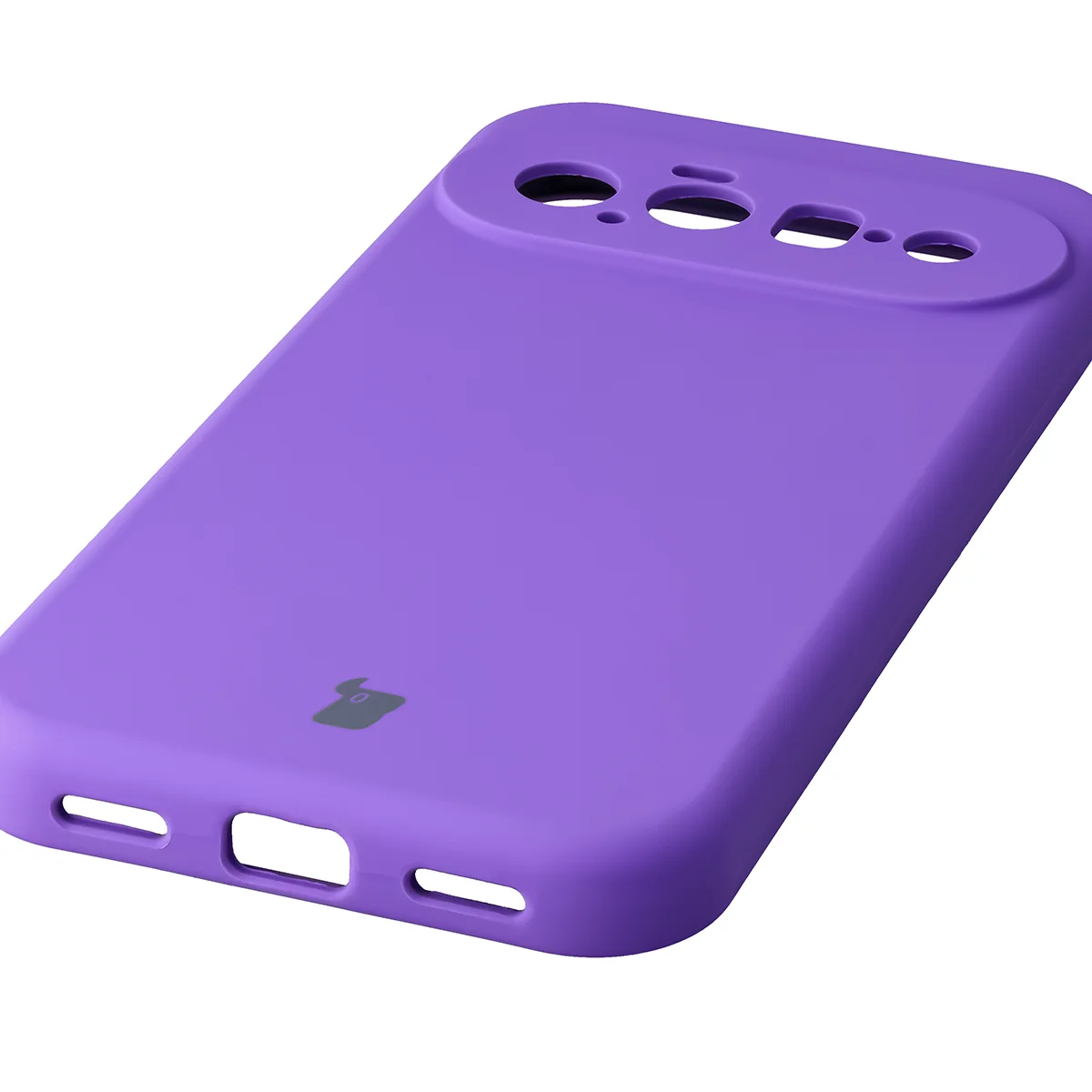 Zbliżenie na precyzyjne wycięcia i możliwość ładowania indukcyjnego w etui Bizon Soft Case do Google Pixel 11