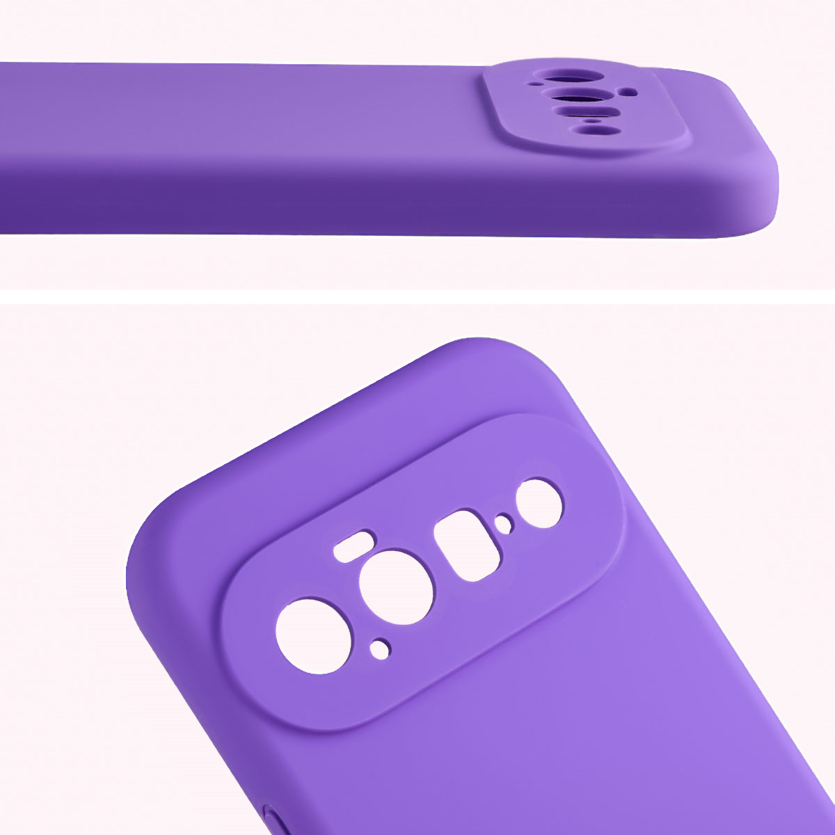 Zbliżenie na wycięcia na obiektywy w etui Bizon Soft Case do Google Pixel 11
